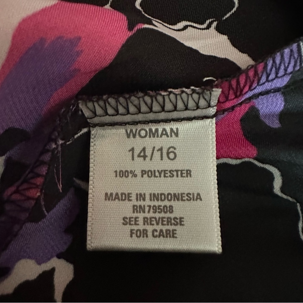 Dress Barn Blouse Floral Design Sz 14/16 - Picture 6 of 7